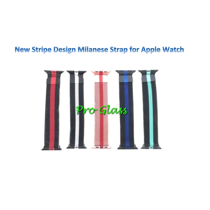 Apple Watch 38 / 40mm Milanese STRIPE Loop Magnet Strap Band Stainless series 1 -- 6 / SE