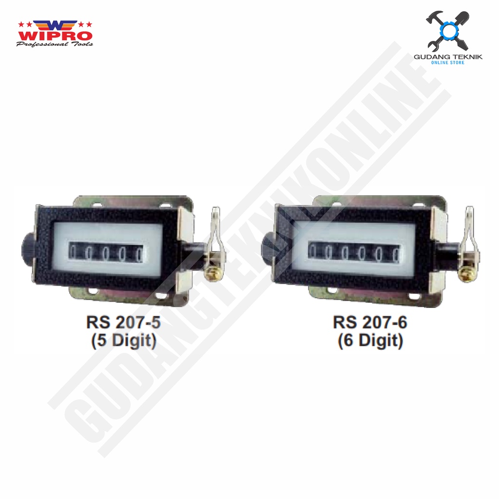 Counter Manual 5 Digit Angka WIPRO RS 207-5 / Alat Hitung Konter Manual 6 Digit RS 207-6 - Counter Konter Mesin 5Digit 6Digit WIPRO