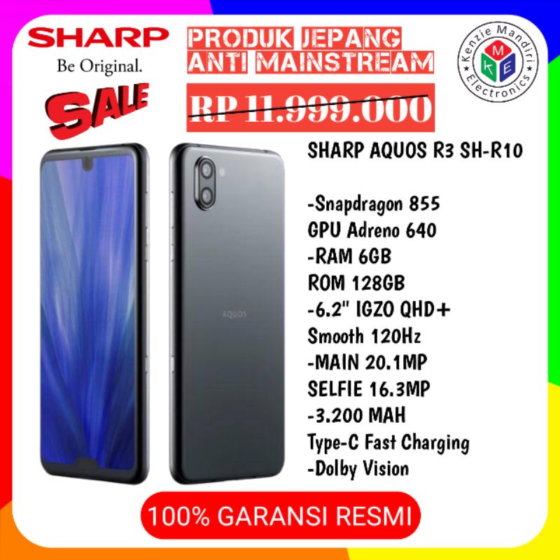 SHARP Smartphone AQUOS R3 FG SH-R10 Segel Dus, Garansi Resmi