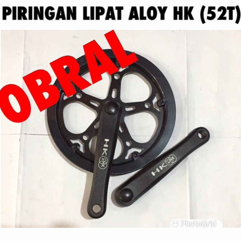 Crank single / piringan sepeda lipat - minion -minitrek -fixie alloy HK 52 T