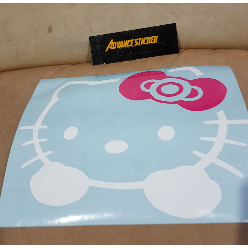 

stiker decal hello kitty warna putih