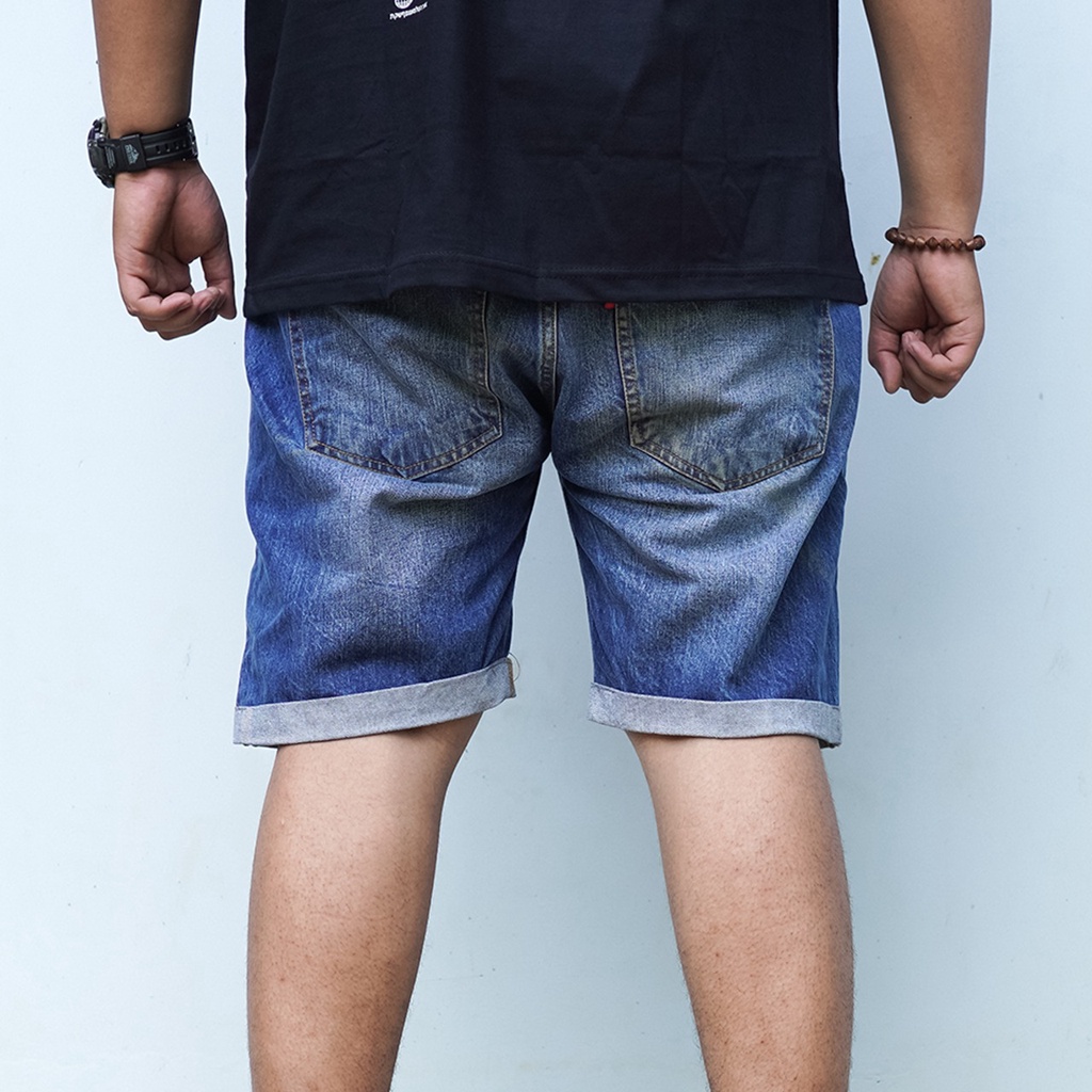 HIGHEST Celana Pendek Jeans Ripped Pria Bigsize Jumbo Original Hd5