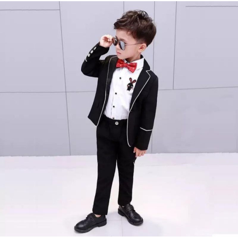 A145 Setelan Jas Anak laki-laki, Blazer Anak Laki laki, Setelan Tuxedo Anak Laki laki,Jas Hitam Anak