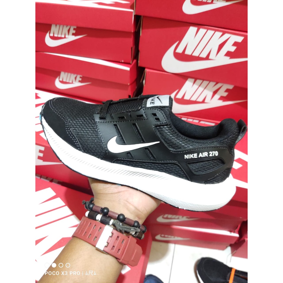 DISKON!! SEPATU SEKOLAH GRADE ORIGINAL NIKE AIR 270 MURAH SEPATU KASUAL KEREN TERBARU HITAM PUTIH