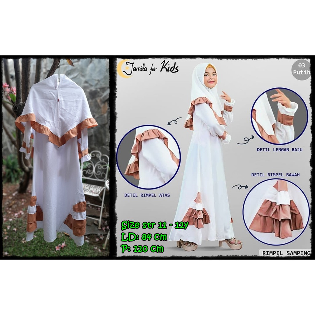 PRELOVED | Bekas | Gamis Putih Anak Cewek Perempuan Brand Jamila for Kids