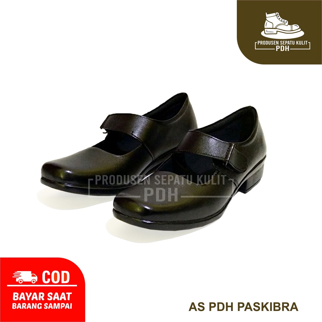 (SIZE 36 - 43 44 45 46 47) SEPATU PANTOFEL HITAM POLOS WANITA CEWEK SEPATU PASKIBRA WISUDA PEREMPUAN SEPATU FORMAL KULIT ASLI JUMBO