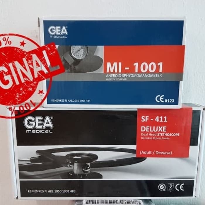 Tensimeter Aneroid dan Stetoskop GEA Deluxe Ukur Tensi Darah Manual