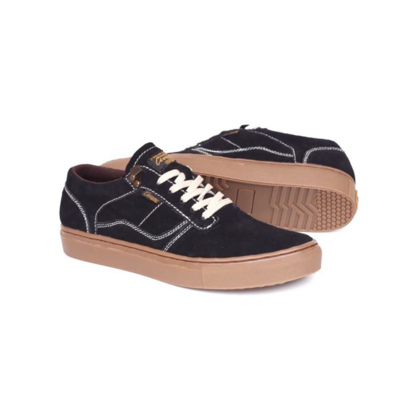 Sepatu Lokal Shoes Local Pride Kulit Cevany Gordon Low Cut Black Gum