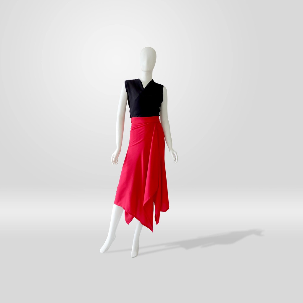 Poppy Dharsono - Rok Lilit Polos Merah