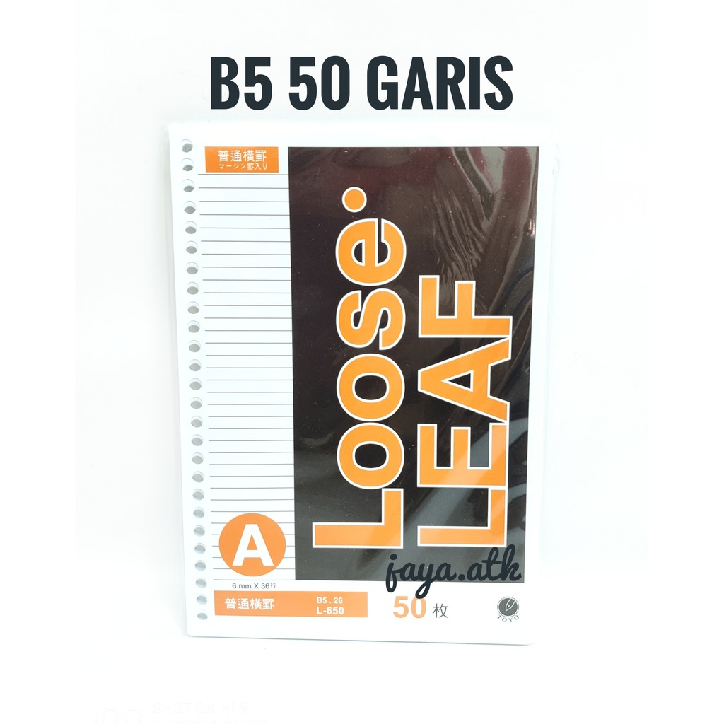 

Loose Leaf B5 Garis Toyo 50 lbr