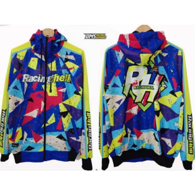 Jaket RACING HELL Custom Nama & Logo