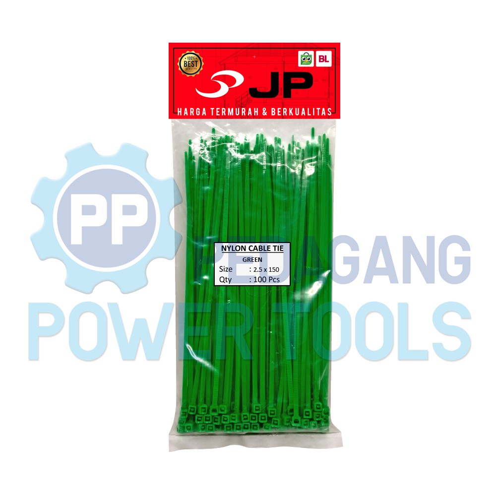 KABEL TIES 2.5 x 150 MM HIJAU - PENGIKAT KABEL TIS - CABLE TIE 100 PCS
