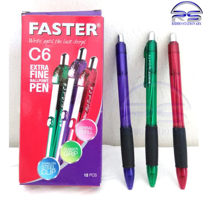 

Pulpen Faster C6 Hitam - 0.7mm Asli Original ( 1 Pcs )