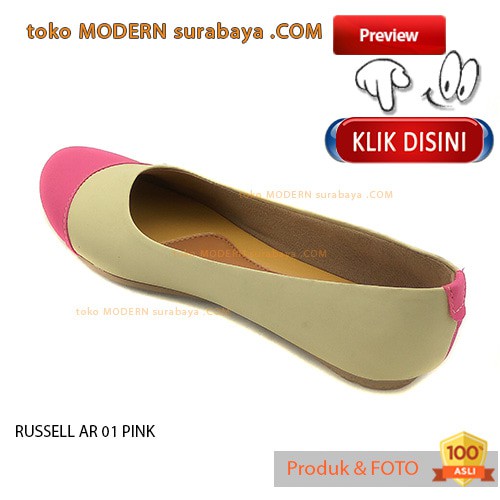 RUSSELL AR 01 PINK Sepatu Wanita Flat Slip on Casual