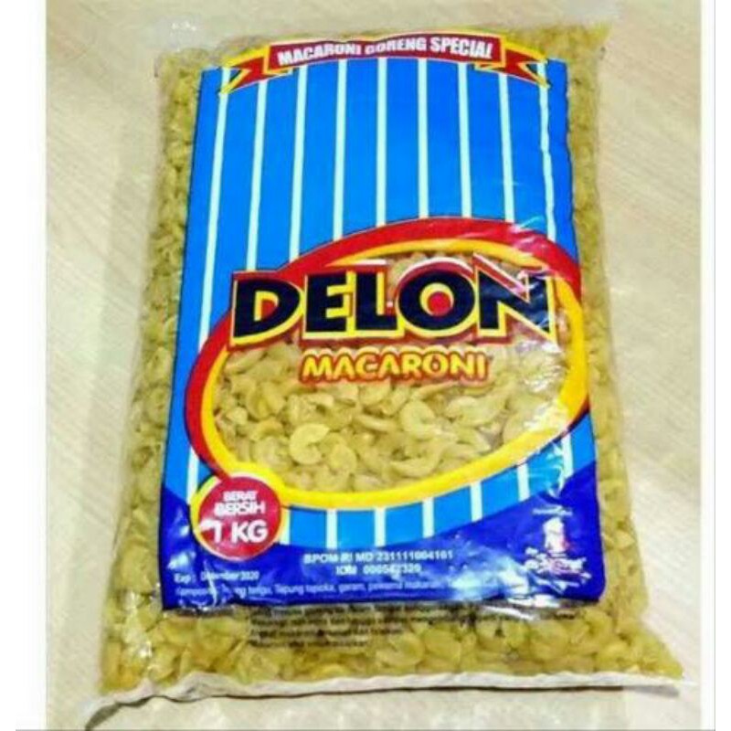 

Macaroni Delon Biru (Makaroni bantet goreng) Tesedia Ukuran 250 gr/500gr/1KG