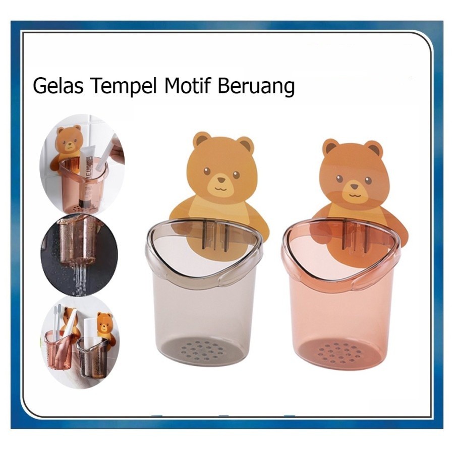 GELAS Tempat Sikat Gigi Odol Beruang