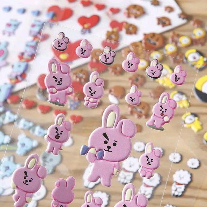 

[BS] BISA COD KPOP Sticker Stiker BTS BT21 3D DIY Bubble