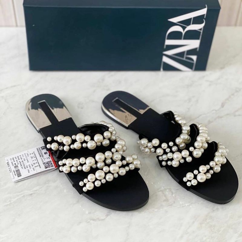 ZR Pearly Strappy Flat Sandals