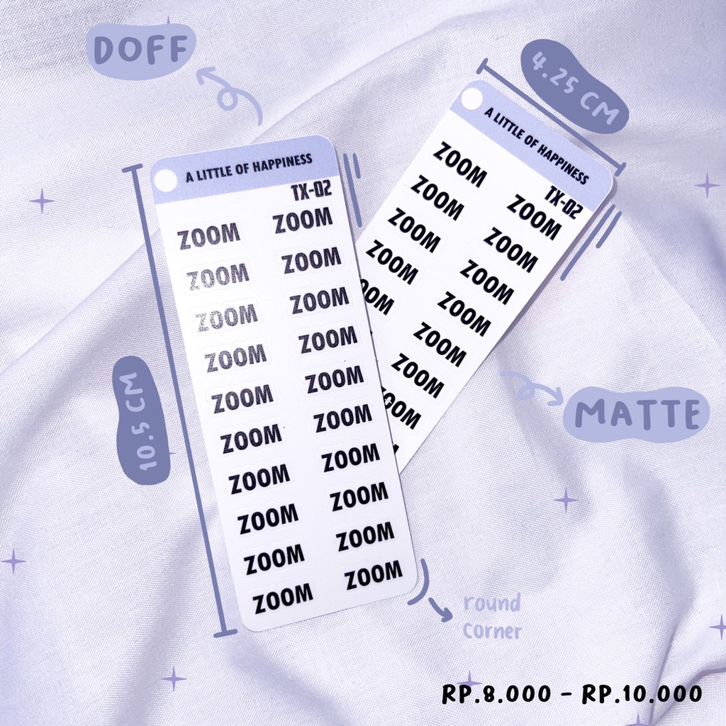 

TX-02 Zoom Sticker | A Little of Happiness Planner Deco Sticker
