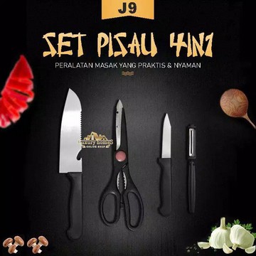 Pisau Dapur - Pisau Set 4in1 - Kitchen Knife Set 4in1 Stainless Steel