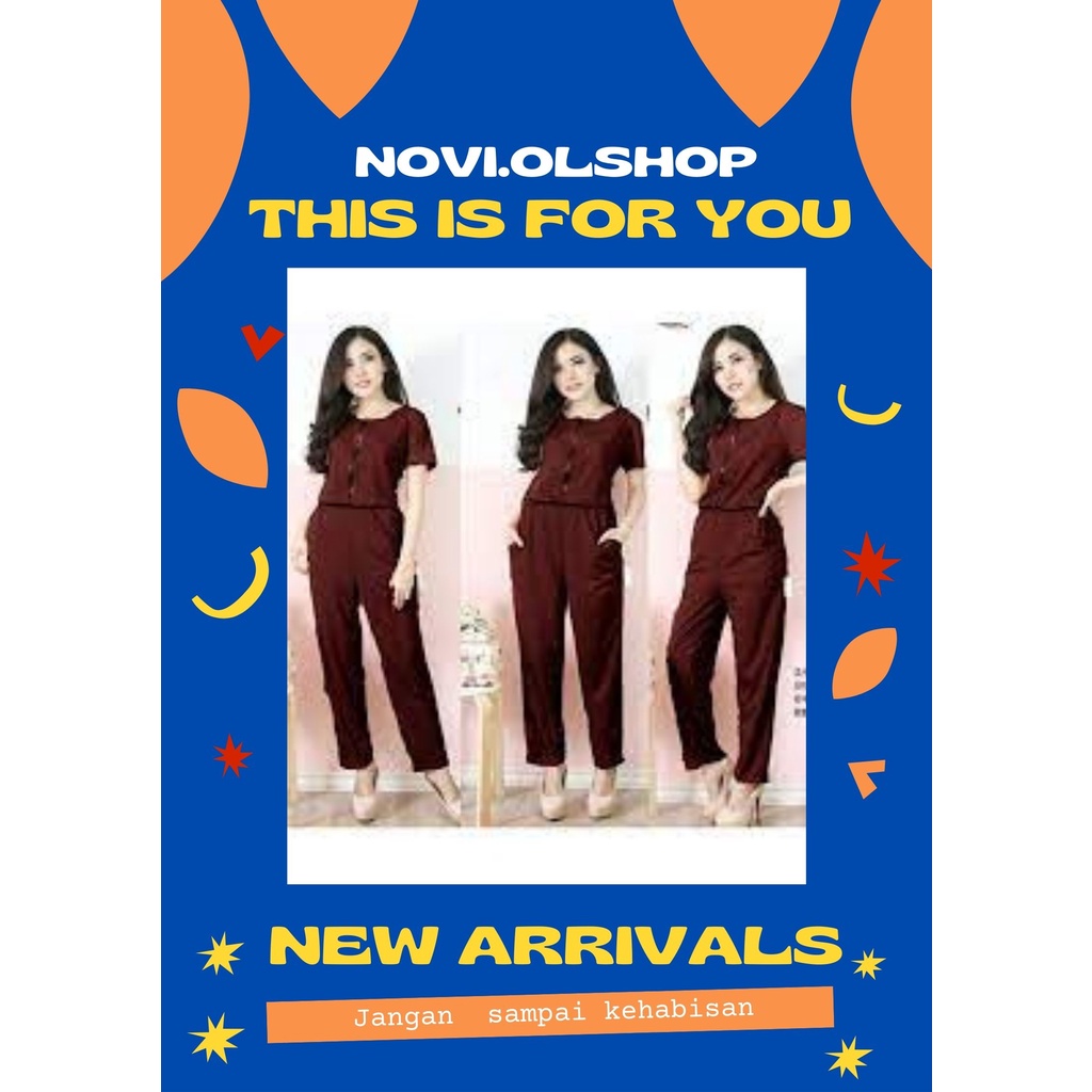 jumpsuit celana wanita korean style baju perempuan korea set atasan jumsuit cewek jamsuit remeja baj