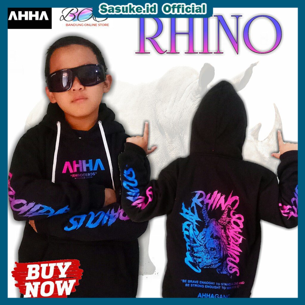 Sweater Hoodie Ahha Rhino Anak