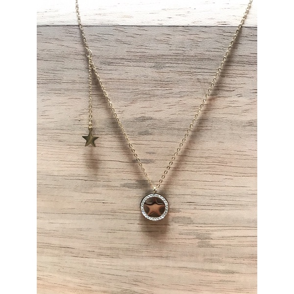 Kalung Titanium Fashion Korea Liontin Bintang - Gold