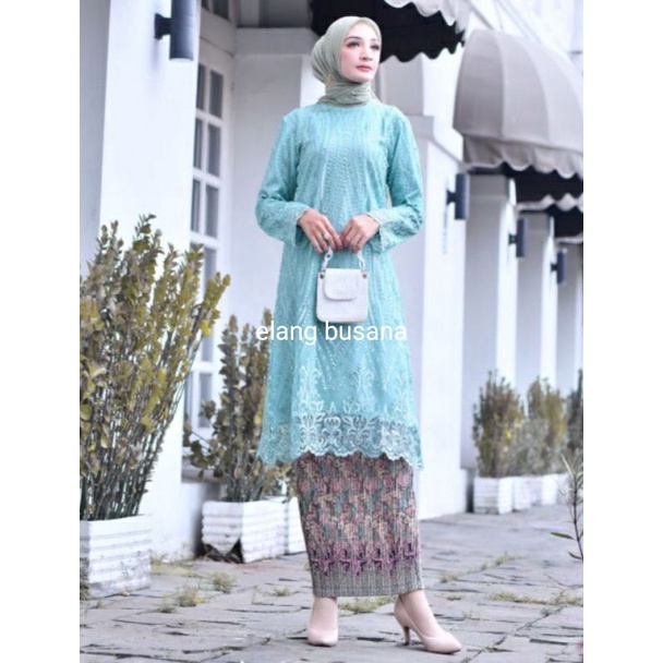 SETELAN KEBAYA TUNIK PREMIUM  KEBAYA TUNIK WANITA MODERN KEBAYA TUNIK PESTA  KEBAYA WISUDA  KEBAYA L