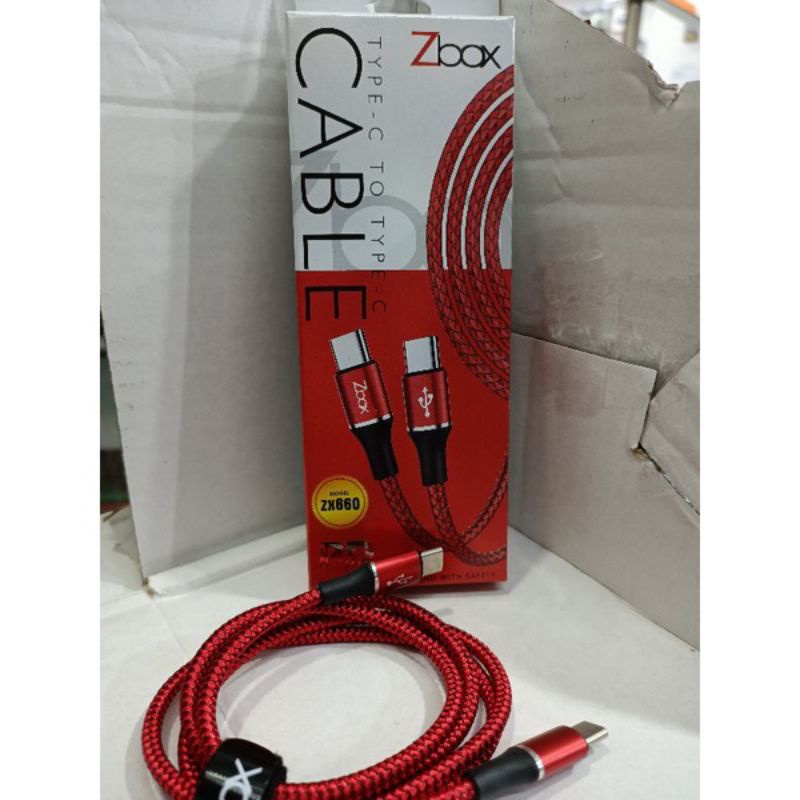 Kabel Data Zbox ZX660 Support Fast Charging 3.0A Type C to Type C Premium Quality by zbox.