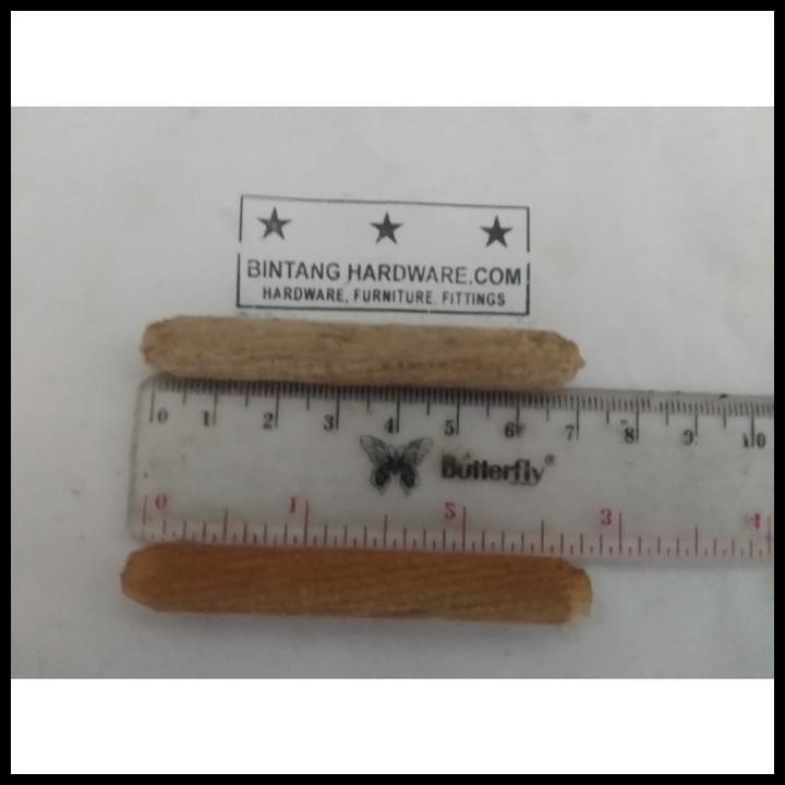 Dowel Kayu Bulat Ulir 10X70Mm Pin Stik Paku Pasak Kayu Furniture /Pcs