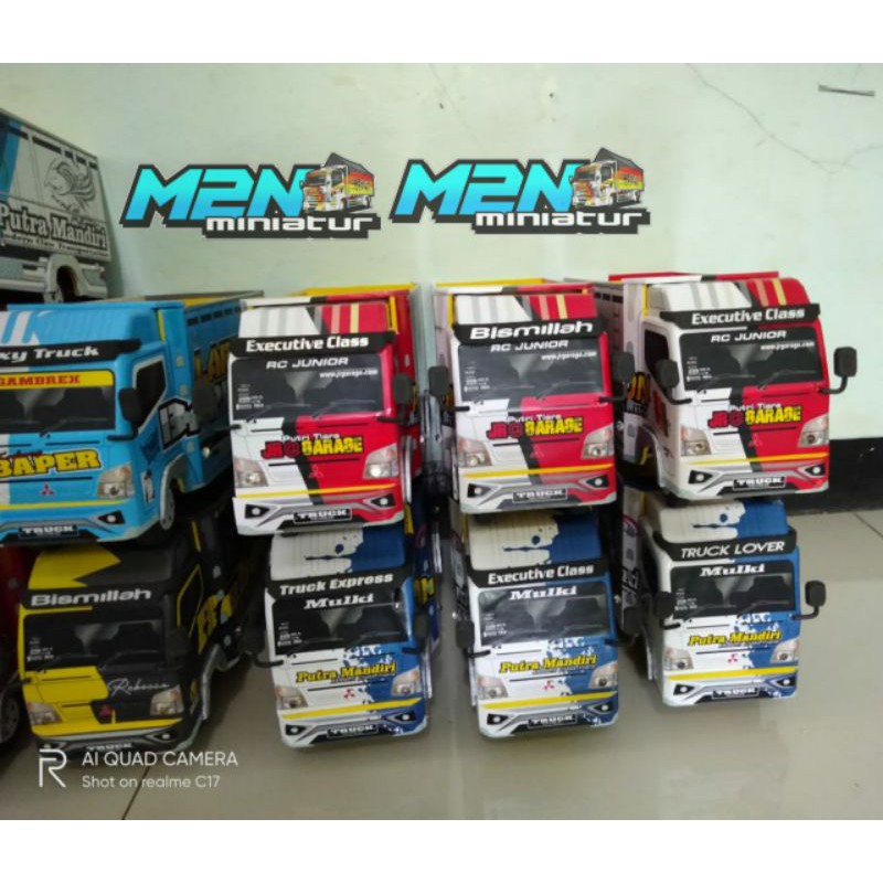Miniatur Truk Oleng Bahan Kayu Asli