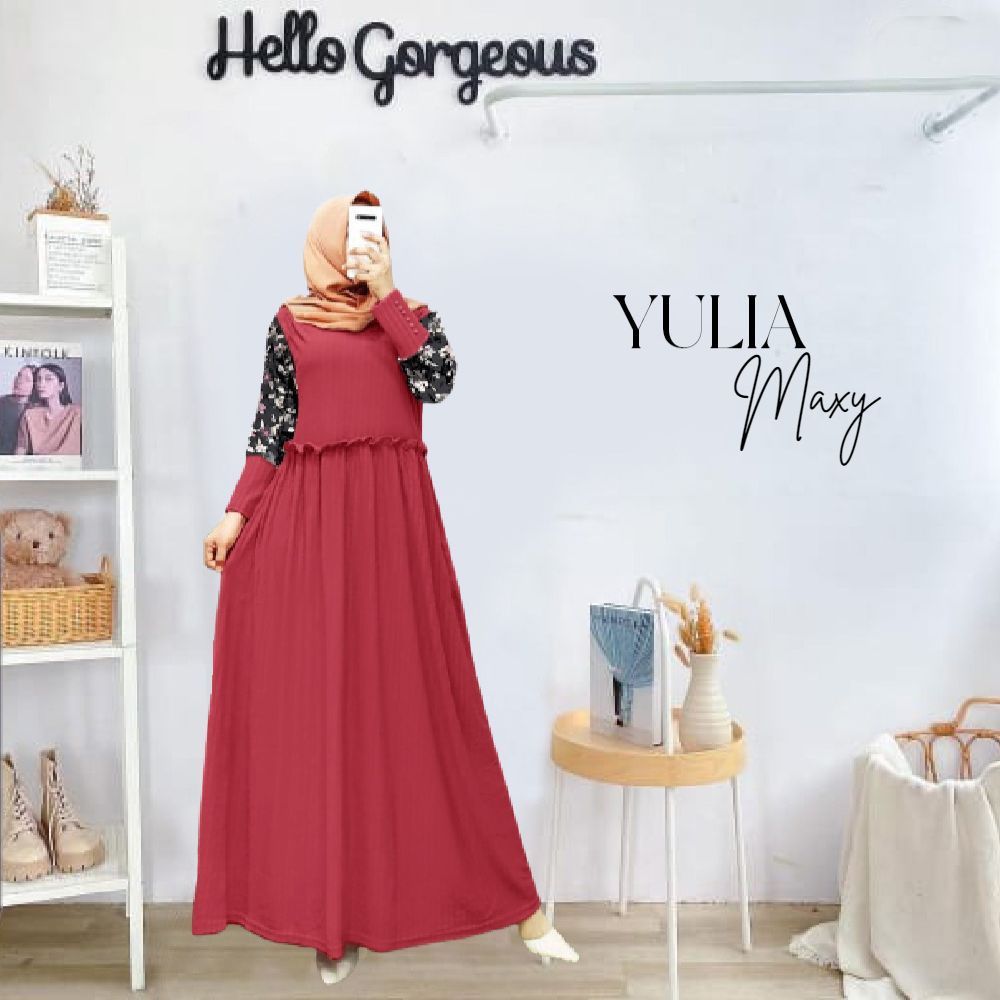 PAKAIAN WANITA FASHION MUSLIM DRESS MAXI YULIA TERBARU DMR