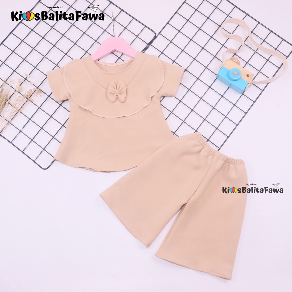 Set Kylie Anak uk 1-2 Tahun - Atasan Bawahan Kulot Perempuan Setelan Baju Import Model Dress Cewek Babycinnamon