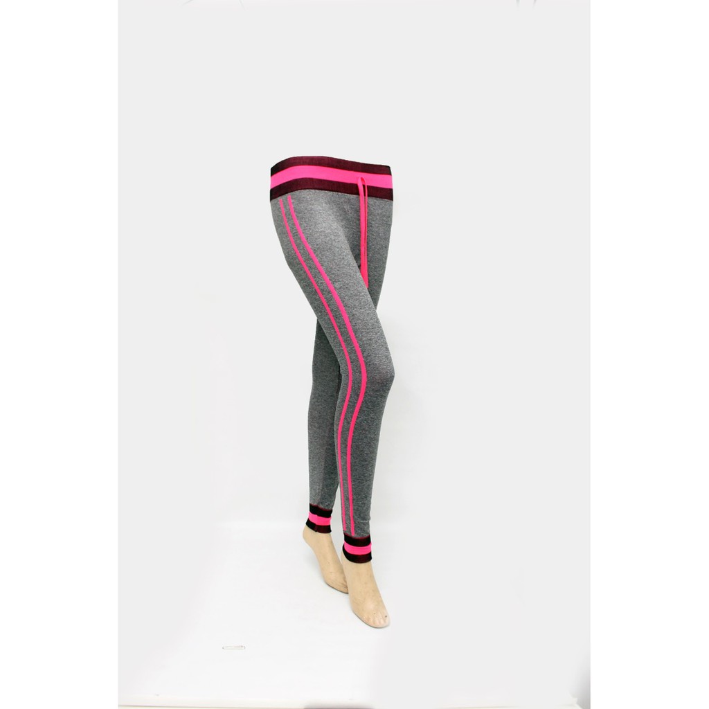 #9112 Restock celana legging panjang wanita motif list warna bahan adem dan lentur