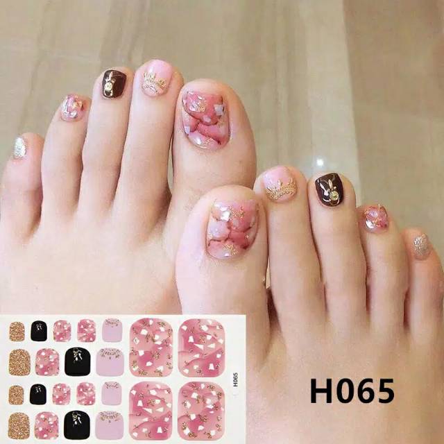 Stiker Kuku Kaki | Toe Nail Sticker | Foot Nail Sticker 22PCS High End Motif 3D