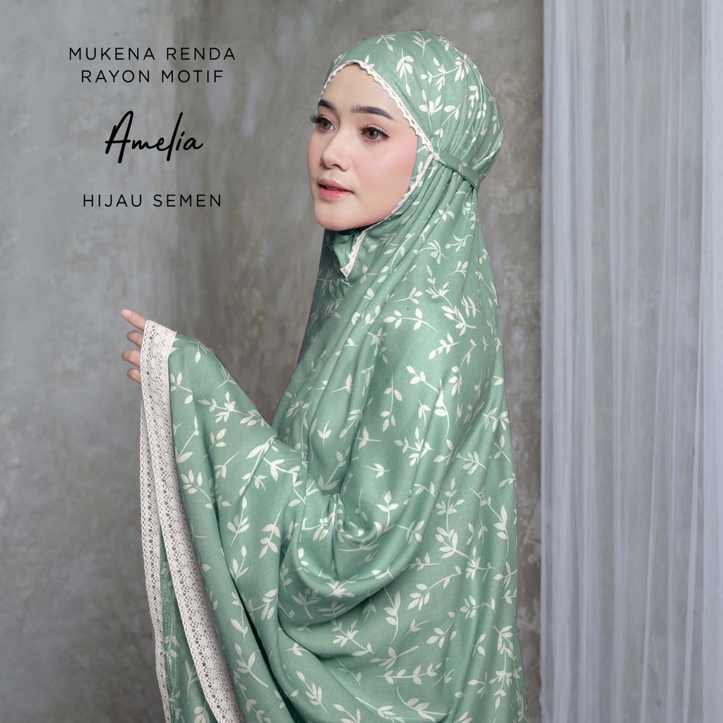 MUKENA BALI TASIK - MUKENA RENDA RAYON DEWASA MOTIF AMELIA