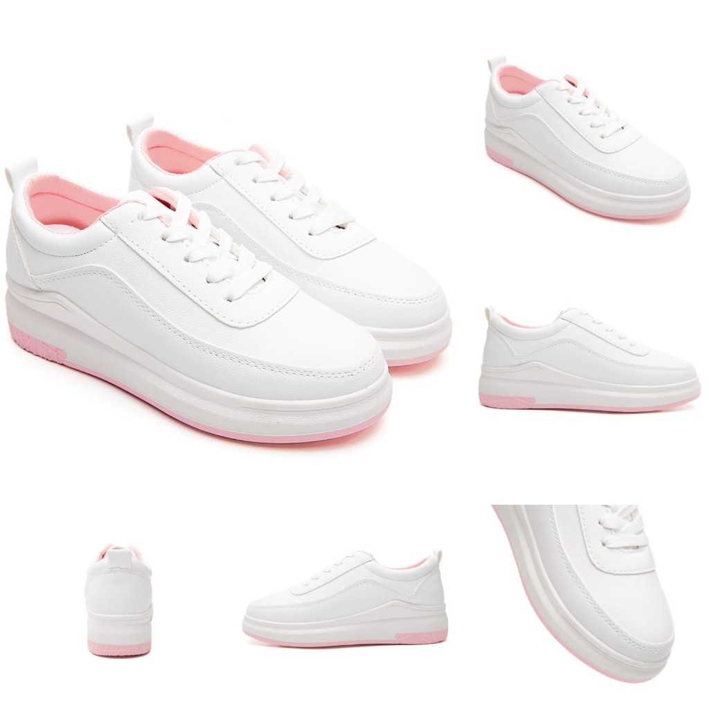 PVN Suga Sepatu Sneakers Wanita Putih Pink Shoes 004-4