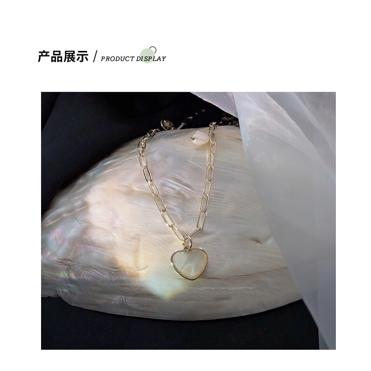 Jepang dan Korea gaya hipster cinta kalung mutiara wanita ins gaya dingin elegan shell peach heart s