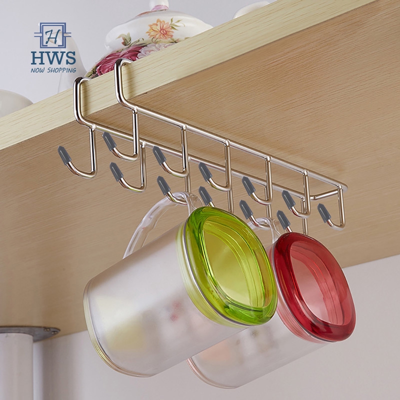 Stainless Steel Kitchen Storage Rack Cupboard Hanging Hook Shelf Dish Hanger Storage Shelf Shopee Indonesia