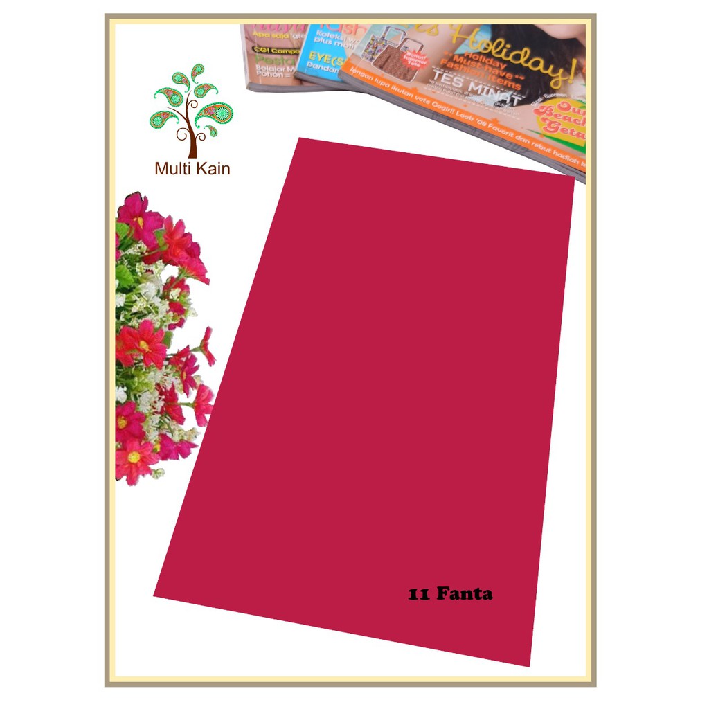 Bahan multi Kain Tile / Tille / Tule Polos Stretch / Spandex Tinggi 1,5 meter Grosir / Meteran-11 fanta