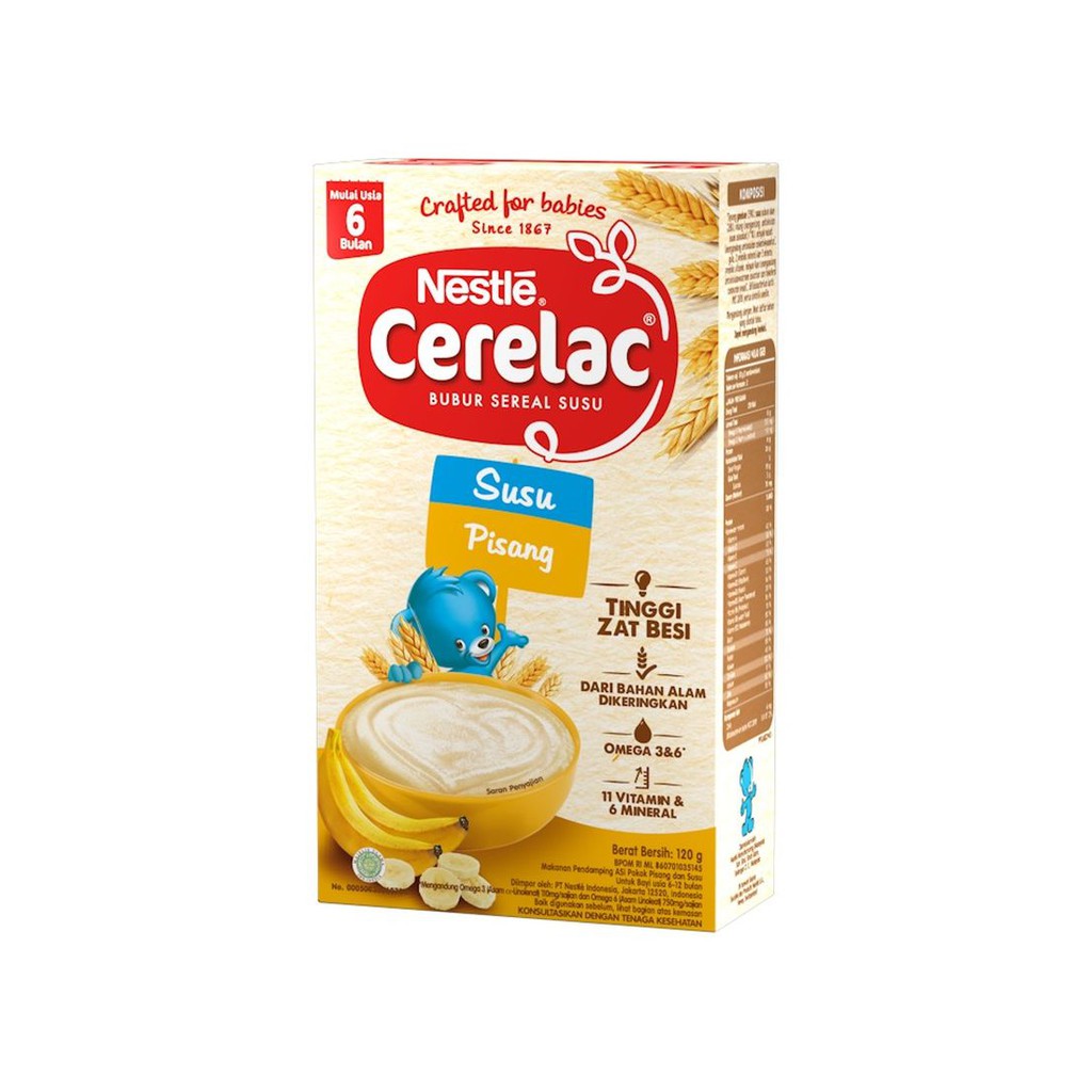 NESTLE CERELAC BUBUR BAYI 120 GR / Bubur Bayi 6+ 8+ / Bubur Bayi Nestle