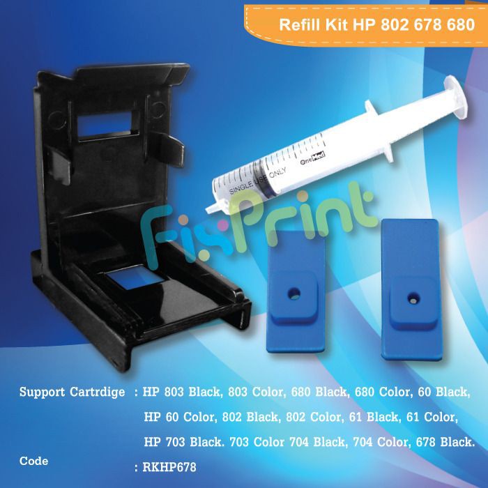 Tool Kit Penyedot Cartridge HP 680 682 GT51 GT52 Refill Kit Printer 2135 2336 2335 2337 GT5810 315