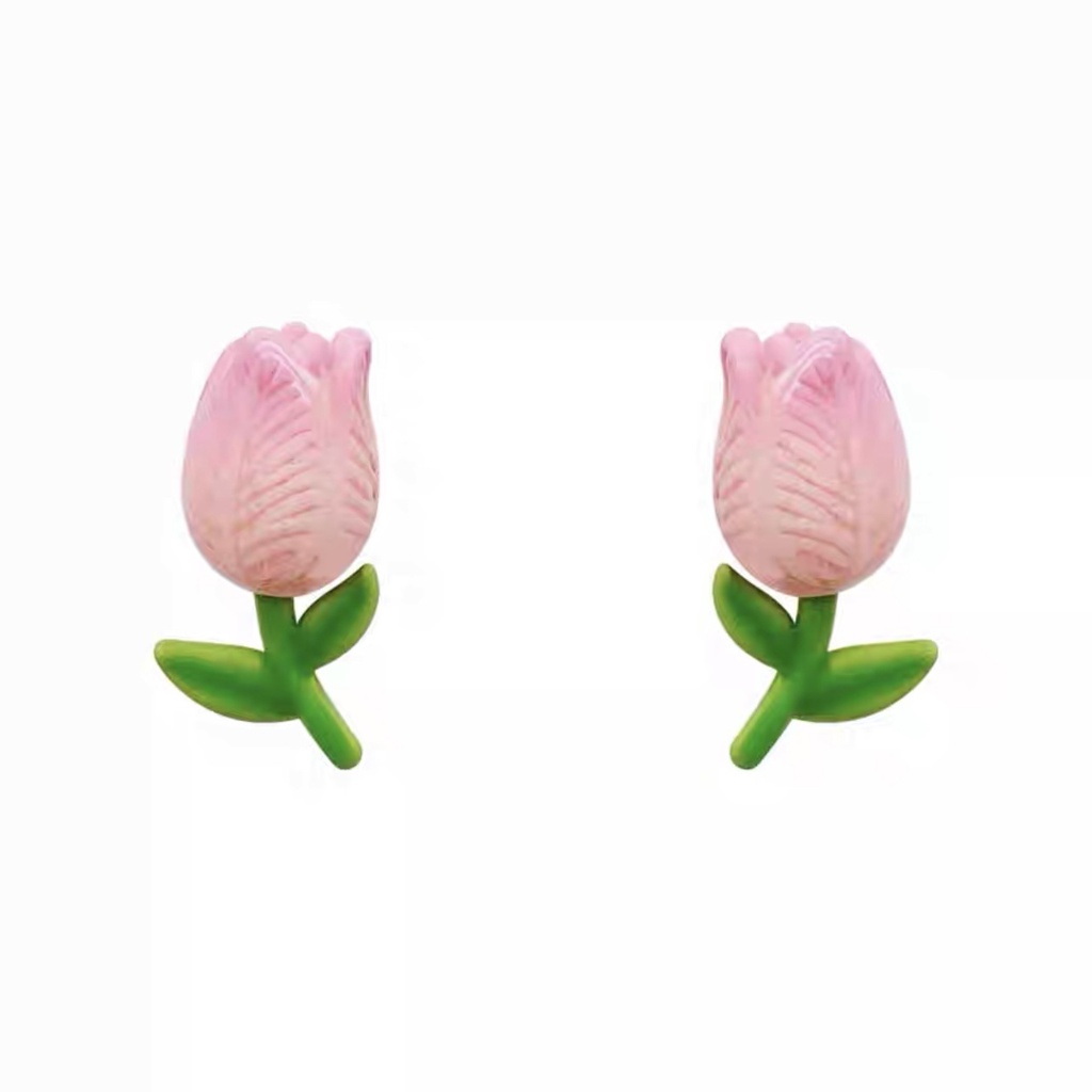 Anting Stud Bentuk Bunga Tulip Mini Gaya Korea Untuk Wanita