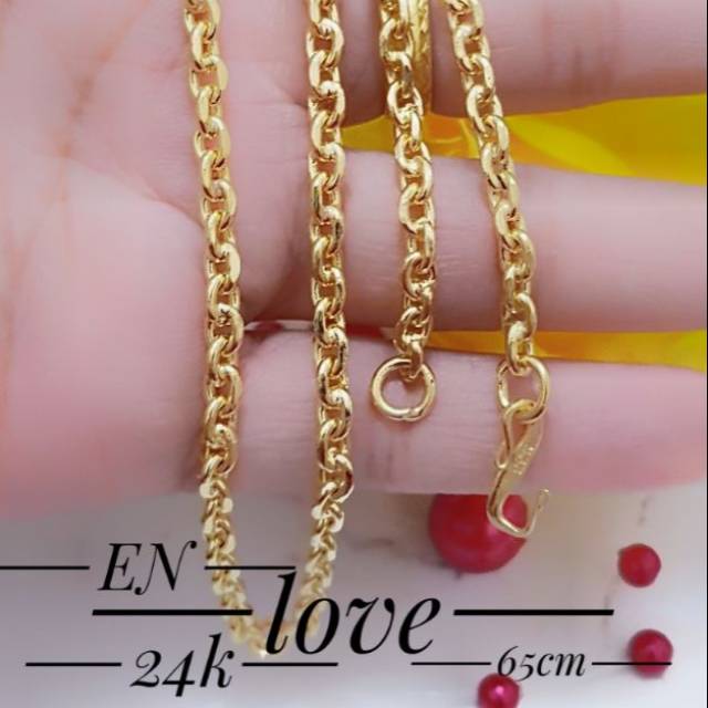 Kalung xuping dilapisi emas 24 k 65 cm