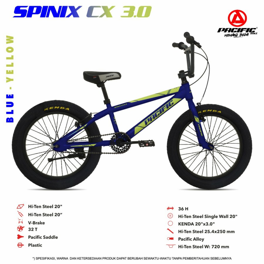 Sepeda Anak BMX SPINIX CX 3.0 NON ROTOR 20 Inch Pacific Garansi SNI-2