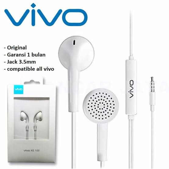 Handsfree Vivo XE 100 Original 100% Earphones- Headset Vivo
