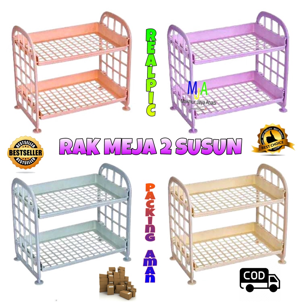 PROMO (BISA COD) RAK MEJA 2 TINGKAT / RAK SUSUN Mini PLASTIK Serbaguna - Rak Meja Multifungsi