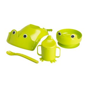 BABY EATING SET 4P FEEDING STUFF MANGKUK, TRAINING CUP, SLABBER, SENDOK