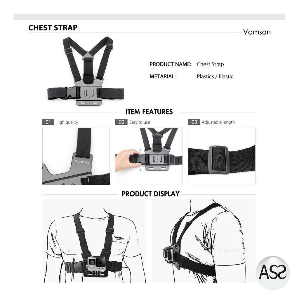 ASS Shop - Vamson Aksesoris Kamera Aksi Full Set GoPro Xiaomi Yi - VS84