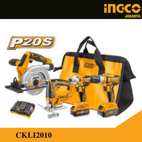 Pack Bor Jigsaw Impact Driver Circular Saw Cordless 20V INGCO CKLI2010